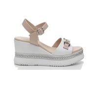 Nero Giardini E513552D Sandales Femme en Cuir - Blanc 39 EU