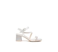 Nero Giardini E615721D 700 Nettuno Chaussures Sandales argentées pour Femmes, Talon en Cuir avec Strass 39