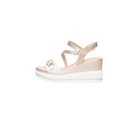 Nero Giardini Sandales en cuir pour femme E615962D Beige/Blanc 707 Taille 40 EU