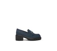 Nero Giardini I513984D Mocassins Femme en Cuir Velours - Bleu 38.5 EU