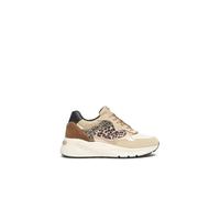 Nero Giardini I514060D Sneakers Femme en Cuir Velours, Cuir Et Matière Technique - Beige 38 EU