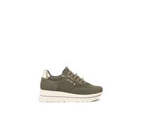 Nero Giardini I514105D Sneakers Femme en Cuir Velours Et Matière Technique - Vert 36 EU