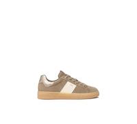 Nero Giardini I514150D Sneakers Femme en Cuir Velours Et Cuir - Beige 37 EU
