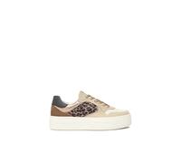 Nero Giardini I514181D Sneakers Femme en Cuir Velours, Cuir Et Matière Technique - Beige 38 EU