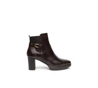 Nero Giardini I617261D Bottines pour femme en cuir et tissu, Café, 35 EU