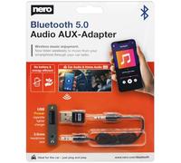 Nero Original Petit Adaptateur auxiliaire Bluetooth (Adaptateur Bluetooth par Exemple pour Voiture, Installation HiFi, etc.) | Récepteur | Dongle USB | Transmetteur sans Fil | Musique | Jack 3,5 mm