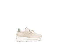 Nerogiardini, Femme, Chaussures, Beige, Taille: 40 EU Baskets en cuir à fermeture éclair latérale