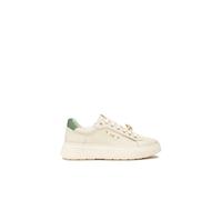 Nerogiardini - Baskets en cuir avec des accents dorés et un accessoire bijou - Femme - Chaussures - Beige - Taille: 40 EU