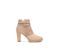 Nerogiardini, Femme, Chaussures, Beige, Taille: 37 EU Bottines en cuir avec insert perforé