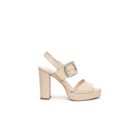 Nerogiardini, Femme, Chaussures, Beige, Taille: 40 EU Sandale Plateau en Lin
