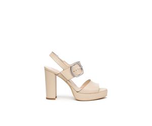 Nerogiardini, Femme, Chaussures, Beige, Taille: 40 EU Sandale Plateau en Lin