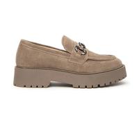 Nerogiardini, Femme, Chaussures, Brun, Taille: 39 EU Mocassins en daim avec boucle en laiton