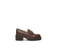 Nerogiardini - Mocassins Femme en Cuir Beige avec Pince Métallique - Femme - Chaussures - Brun - Taille: 40 EU