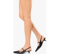 NeroGiardini NeroGiardini Black Leather Slingback Kitten Heels Black EU 39 (UK 6)