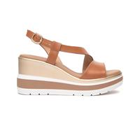 Nerogiardini - Sandales compensées en cuir - Femme - Chaussures - Brun - Taille: 38 EU