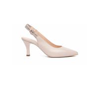 Nerogiardini - Slingback en cuir laminé avec brides en daim - Femme - Chaussures - Beige - Taille: 35 EU