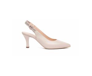 Nerogiardini - Slingback en cuir laminé avec brides en daim - Femme - Chaussures - Beige - Taille: 37 EU