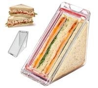 Neroyaner Boîte à Sandwich Triangulaire Transparente et sûre réutilisable 10, 4 x 10, 4 x 6, 1 cm Portable pour gâteaux au Fromage tartes Desserts