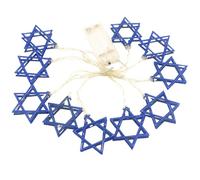 Neroyaner Hanoukkah Décorations Hanoukah Star Decorative String Lights 10 Ft 20 LED Blue Star Style Hanoukah Lights Battered Hanoukka Window Decorations Style 1
