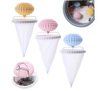 Neroyaner Lot de 3 filtres Anti-Peluches flottants avec Boules de Machine à Laver pour éliminer Les Poils d'animaux pour Le Linge avec Filet Anti-Peluches et Pochette pour Poils Chien