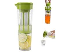 Neroyaner Pichet à Eau infuseur 1, 1 L/38 onces sans BPA résistant à la Chaleur pichet Eau infuseur Fruits thé glacé en Plastique pour réfrigérateur pour Boisson avec Couvercle