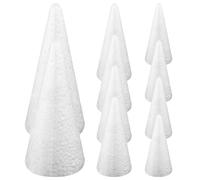 Neroyaner Polystyrene Cone 10PCS Foam Cone for Christmas Craft Supplies Assorted Sizes Crafting Cones for Christmas Tree Gnomes Making DIY Art Projects