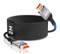 Nersligek Câble HDMI 8K 2m, Câble HDMI 2.1 48Gbps 8K@60Hz, 4K@144Hz/120Hz 7680P eARC, HDR10, HDCP 2.2 & 2.3, Dolby Atmos pour HDTV/Barre de Son/PS5/Lecteur Blu-ray/X-Box/Moniteur