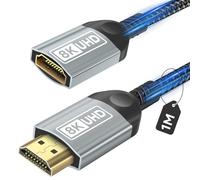 Nersligek Rallonge HDMI Câble, 8K Câble D'extension HDMI Mâle vers Femelle Haute Vitesse UHD HDR eARC Compatible avec TV Stick Roku Blu-Ray Xbox PS5 PS4 HDTV-1M