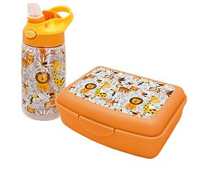 NERTHUS FIH 1006 Set bouteille double paroi en acier inoxydable + Lunchbox Lions