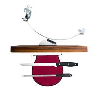 Nerthus FIH 1220 set support jambon basculant tête rotative couteau à jambon aiguiseur et housse jambon bordeaux pour couper le jambon