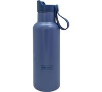 Nerthus FIH 1264 bouteille sport double paroi 500 ml bouchon click drink bleu marine acier inoxydable idéale pour sport gym plage