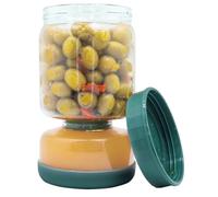 NERTHUS FIH 1541 bocal verre pour pickles système inversé séparation liquide couvercle hermétique base silicone 900 ml sans BPA PFAS idéal conservation aliments