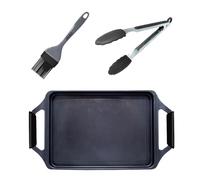 Nerthus FIH 1668 plancha cuisine avec pinces et pinceau induction gaz vitrocéramique cuisson uniforme