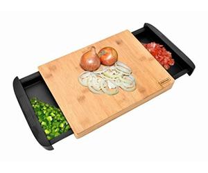 Nerthus FIH 332 Planche à Découper, Bambou, Marron et Noir, 39 X 4 x 25 cm, Lot de 3