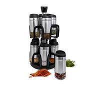 NERTHUS FIH 529 Étagère à épices tournante en acier inoxydable avec 12 bocaux en verre