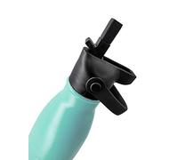 Nerthus FIH 568 AC Bouchon avec Paille pour Chauffe-Eau à Double paroi pour Froid et Chaud, Acier Inoxydable, Noir