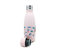 Nerthus Fih 758 Bouteille THE SMURFS Double Paroi Motif Schtroumpfs Rose 350 Ml, Acier Inoxydable, sans Bpa, 18/8