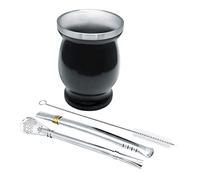 NERTHUS FIH 851 kit maté avec verre double paroi et pailles filtre idéal pour préparer et boire le maté