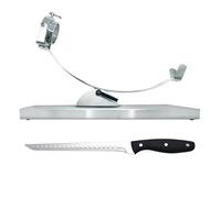 Nerthus FIJ 1448 set support jambon basculant avec tête rotative acier inoxydable et couteau à jambon