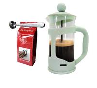 NERTHUS SET FIH 1147 Cafetera francesa de émbolo 350ml. turquesa + Pinza y cuchara