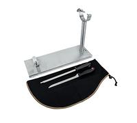 Nerthus Tête fixe en acier inoxydable + couvre-jambon noir + aiguiseur manuel + couteau à jambon en acier inoxydable