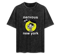 Nervous Records New York Vintage Stile Black T-Shirt Mens Tee Unisex Tops 3XL