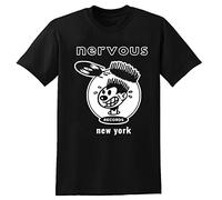 Nervous Records T Shirt NY City House Hip Hop Dance Music Unisex Top Sweatshirt Short Sleeve Black S Unisex 100% Cotton Short-Sleeve T-Shirts Black XXXL