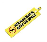 Nervous Rescue - Give Us Space, Manchon de sensibilisation à l'espace pour chiens nerveux réactifs, réfléchissant, imperméable, double face à enfiler pour la laisse (jaune, pas de signe de chien)