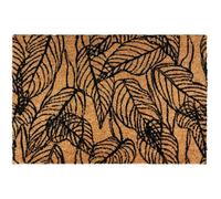 Nervure - Paillasson En Fibre De Coco Motif Nervures De Feuilles Naturel Et Noir 60x40