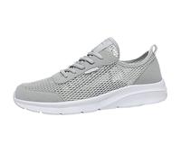 NerYuo Chaussures d'été tendance pour homme en maille respirante légère et confortable - Chaussures décontractées en cuir 574 V2, gris, 47 EU