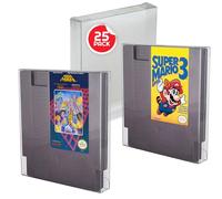 NES Classic Cartridge Protector for Video Games Cart - 0.40mm PET Video Games Protector Compatible Duck Hunt, Adventure Island, Mega Man, Punch Out (Lot de 25)