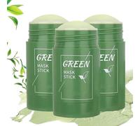Nesapark Masque Thé Vert, Green Mask Stick, Masque the Vert Point Noir, Green Tea Mask Stick Point Noir, Nettoie En Profondeur Les Pores Purifiant, Réduit Les Points Noirs, Hydratation Intense (3PC)