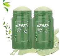 Nesapark Masque Thé Vert, Green Mask Stick, Masque the Vert Point Noir, Green Tea Mask Stick Point Noir, Nettoie En Profondeur Les Pores Purifiant, Réduit Les Points Noirs, Hydratation Intense (2PC)