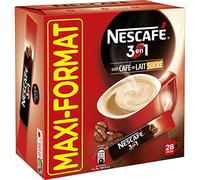 NESCAFÉ 3en1, Café au lait sucré, Café soluble, Boîte de 28 Sticks